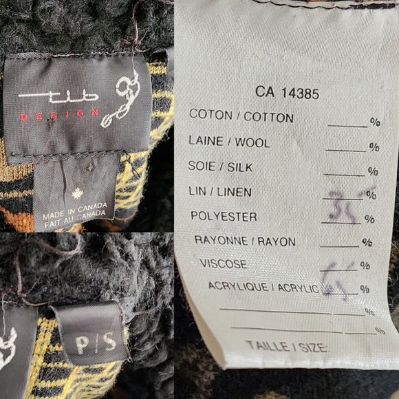 Tib Design Eclectic Textured Fleece Boxy Fit Cardigan - Picture 6 of 6